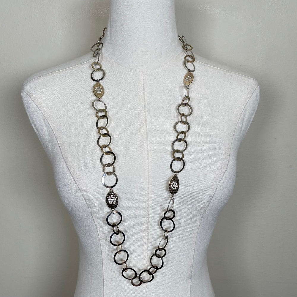 Mixed Metal Interlocking Circle Chain Link Belt N… - image 3